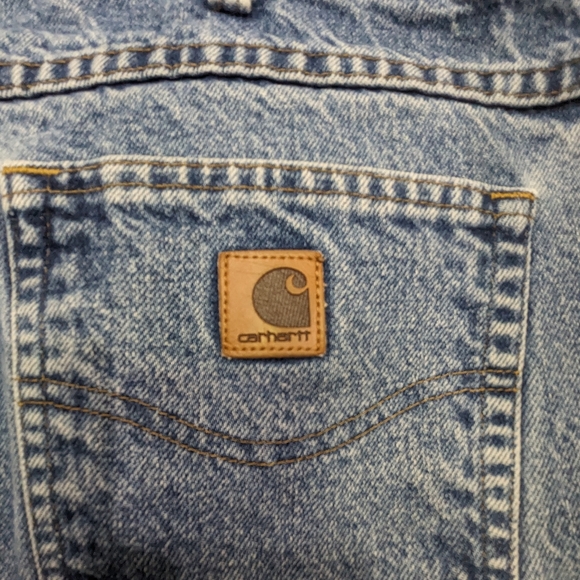 🐿️ Carhartt men's bleu Jeans 100% cotton traditional fit Size 42x32 - Picture 6 of 13